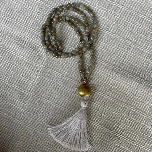 Womens Beaded Tassel Necklace